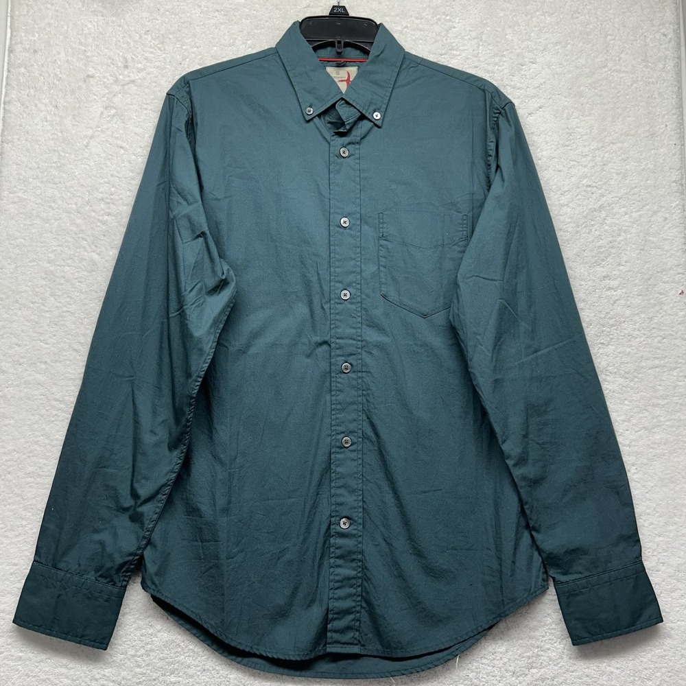 Relwen Mens Size S Green Long Sleeve Button Up Shirt (V1)